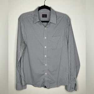 UNTUCKit Wagner Black White Gingham Check Long Sleeve Button Up Shirt Medium